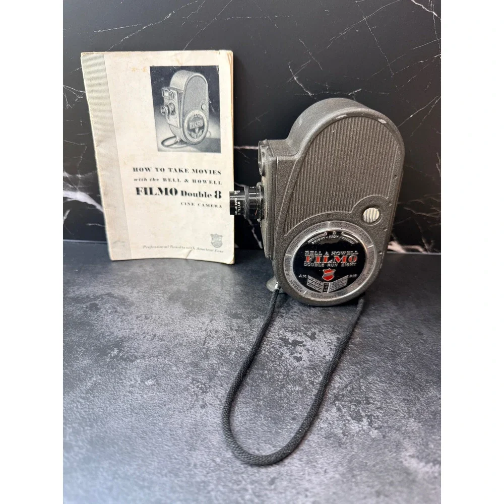 Bell & Howell Filmo Double Run Eight 134-E 8mm Movie Camera Vintage with Manual